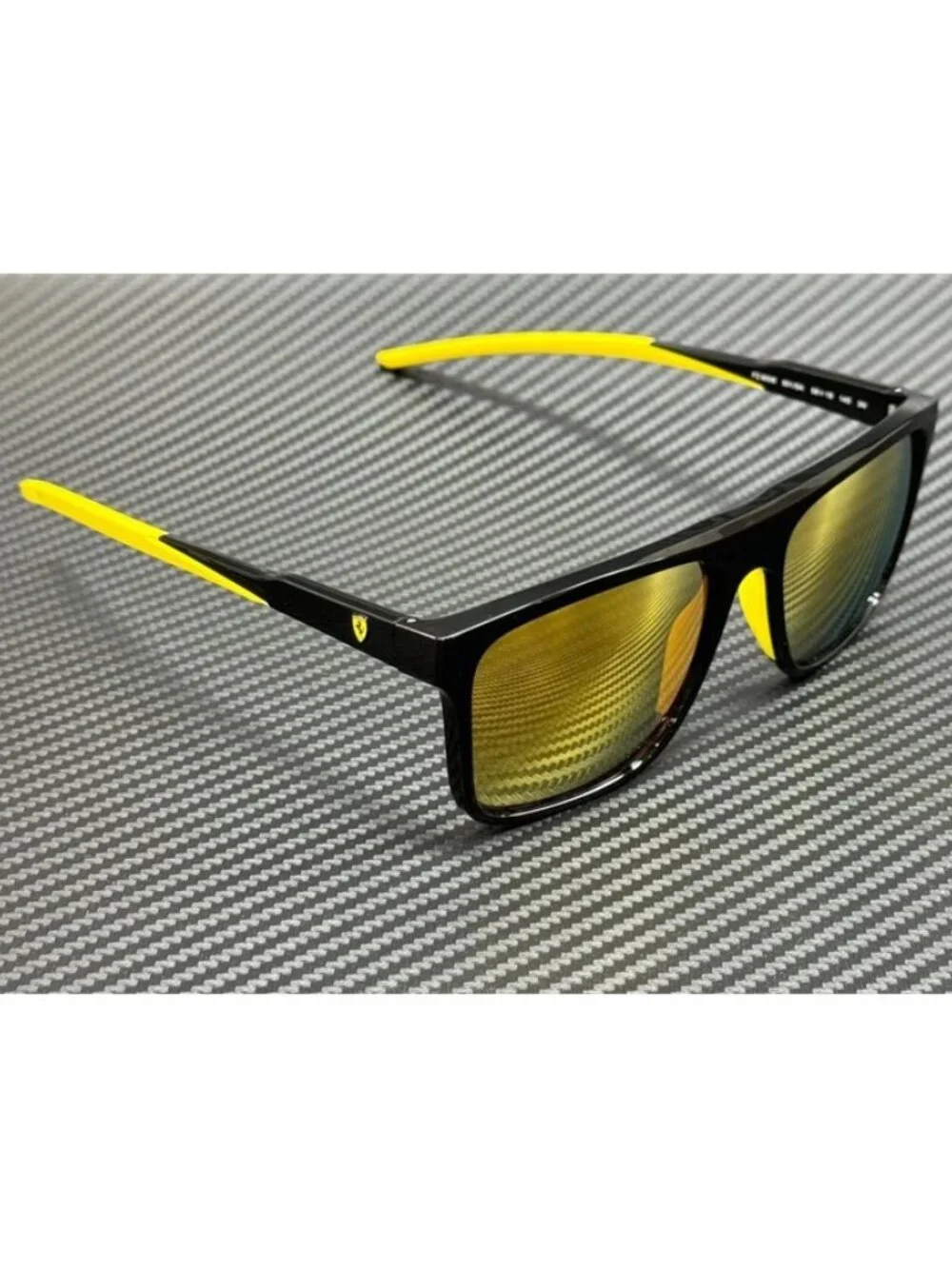 New Ferrari Men Shiny Black Sunglasses 58-18-145